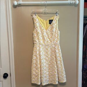 Modcloth Sunny Yellow Dress with Lace Detail